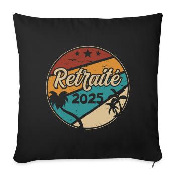 Retired 2025 Humor Vintage Original Retirement - Sofa pillowcase 17,3'' x 17,3'' (45 x 45 cm) - black - Front