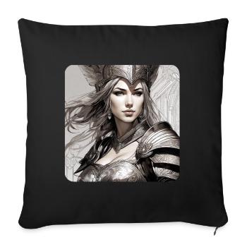 Fantasy Anime Girl Viking Germanic Trigues Middle Ages - Sofa pillowcase 17,3'' x 17,3'' (45 x 45 cm) - black - Front
