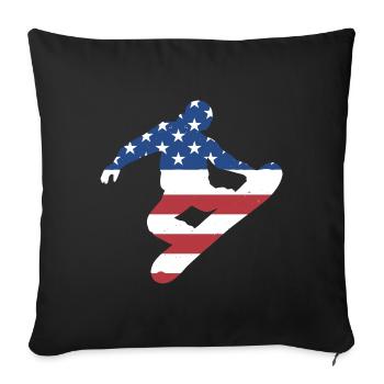 Sport Us Flag Snowboard - Housse de coussin décorative 45 x 45 cm - noir - Devant