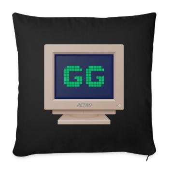 CRT design - GG (Good Game) - Sofa pillowcase 17,3'' x 17,3'' (45 x 45 cm) - black - Front