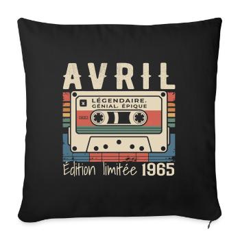 avril 1965 April 1965  - Housse de coussin décorative 45 x 45 cm - noir - Devant