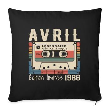 April 1986 April 1986 - Sofa pillowcase 17,3'' x 17,3'' (45 x 45 cm) - black - Front