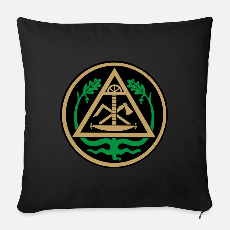 Zimmerer Zunftwappen - Sofakissenbezug 45 x 45 cm - Schwarz