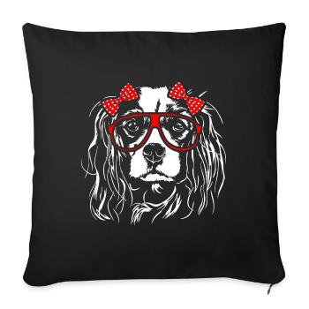 CAVALIER KING CHARLES SPANIEL Fille Wilsigns - Housse de coussin décorative 45 x 45 cm - noir - Devant