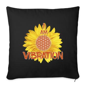 I AM VIBRATION - Sofa pillowcase 17,3'' x 17,3'' (45 x 45 cm) - black - Front