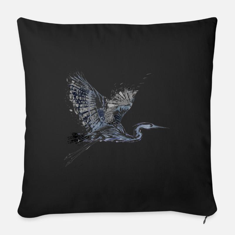 Hérons - Housse de coussin décorative 45 x 45 cm - noir