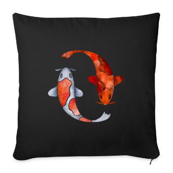Koi - Sofakissenbezug 45 x 45 cm - Schwarz - Vorne