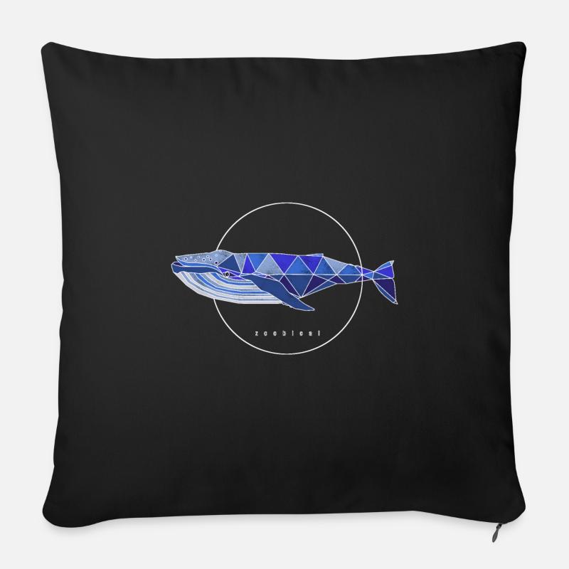 fin whale - Sofakissenbezug 45 x 45 cm - Schwarz