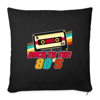 Back to 80s retro vintage cassette tape - Sofa pillowcase 17,3'' x 17,3'' (45 x 45 cm) - black - Front