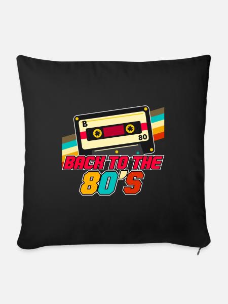 Zurück zu 80er Jahre Retro Vintage Cassette Tape - Pudebetræk 45 x 45 cm - sort