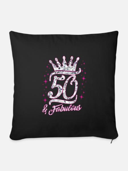 50 Jahre Geburtstag Lustige Geschenkidee Frau - Sofakissenbezug 45 x 45 cm - Schwarz