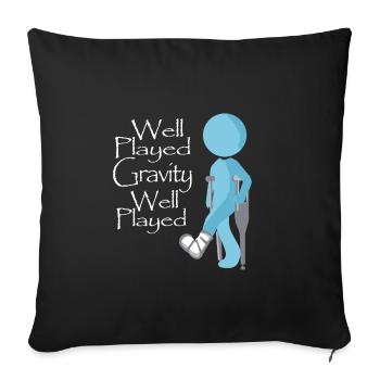 Well played gravity well played physics - Sofa pillowcase 17,3'' x 17,3'' (45 x 45 cm) - black - Front