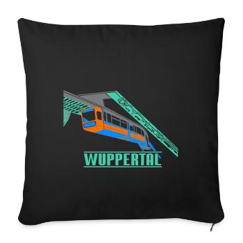 Wuppertal Schwebebahn - Sofakissenbezug 45 x 45 cm - Schwarz - Vorne