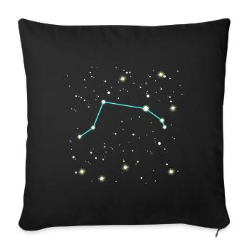 Conception de l'univers du signe du zodiaque Bélier - Housse de coussin décorative 45 x 45 cm - noir - Devant