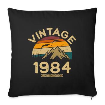 Né en 1984 Millésime 1984 Cadeau - Housse de coussin décorative 45 x 45 cm - noir - Devant