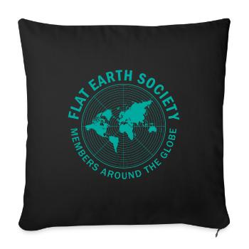 Militant de la Terre plate disant cadeau - Housse de coussin décorative 45 x 45 cm - noir - Devant