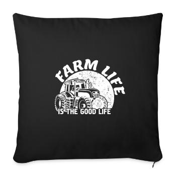La vie à la ferme est le cadeau du fermier - Housse de coussin décorative 45 x 45 cm - noir - Devant