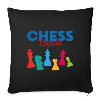 Chess legend sport gift chess master - Sofa pillowcase 17,3'' x 17,3'' (45 x 45 cm) - black - Front