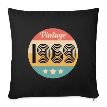 Jahrgang 1969 - Sofakissenbezug 45 x 45 cm - Schwarz - Vorne