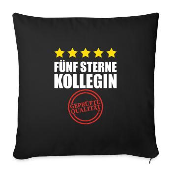 Fünf sterne kollegin Abschied Arbeit Geschenk - Sofakissenbezug 45 x 45 cm - Schwarz - Vorne