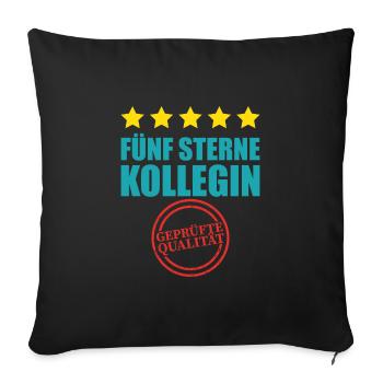 Fünf sterne kollegin Abschied Arbeit Geschenk - Sofakissenbezug 45 x 45 cm - Schwarz - Vorne