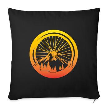 Bicycle Cyclist Sports Gift - Sofa pillowcase 17,3'' x 17,3'' (45 x 45 cm) - black - Front