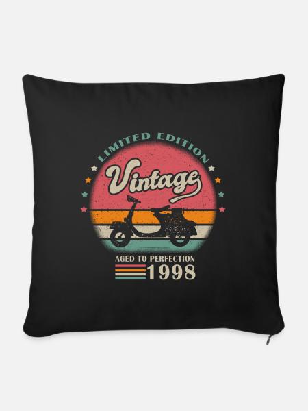 vintage Roller 1998 Geburtstagsgeschenk 23 Jahre - Sofakissenbezug 45 x 45 cm - Schwarz