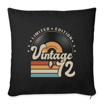 vintage Vinyl 1972 birthday gift 51 years - Sofa pillowcase 17,3'' x 17,3'' (45 x 45 cm) - black - Front