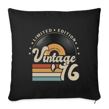 vintage Vinyl 1976 birthday gift 47 years - Sofa pillowcase 17,3'' x 17,3'' (45 x 45 cm) - black - Front