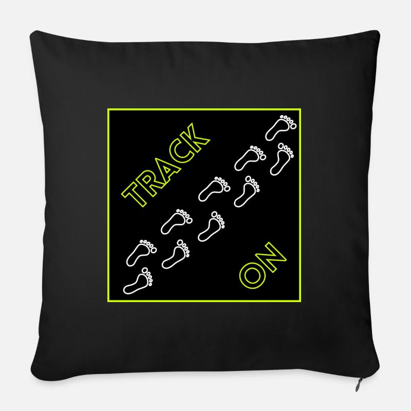 Hiking - Track on - Sofakissenbezug 45 x 45 cm - Schwarz