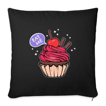 Sweets Statement Cupcake Cuisson Snacking - Housse de coussin décorative 45 x 45 cm - noir - Devant