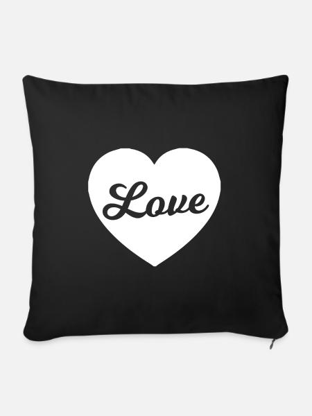 Cuscini per amore - Copricuscino per divano, 45 x 45 cm - nero