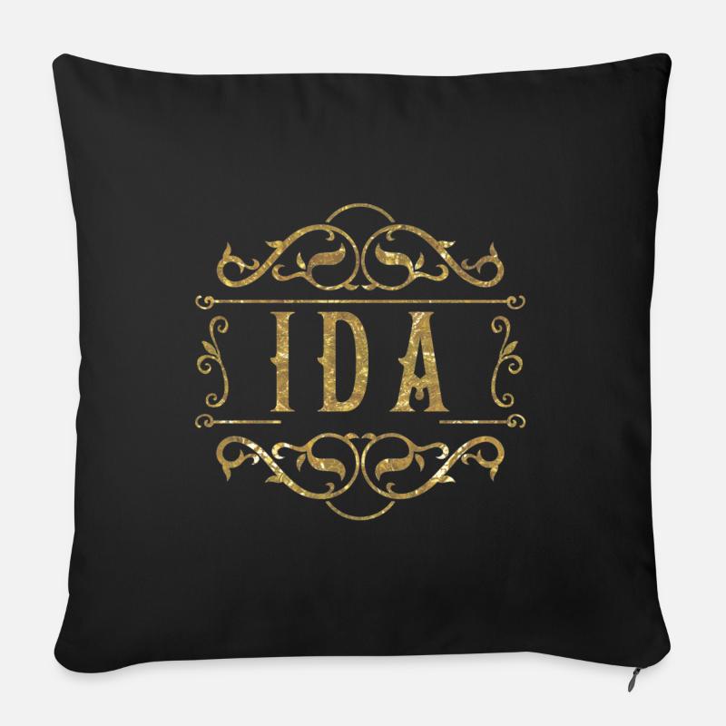 Ida gold - Sofakissenbezug 45 x 45 cm - Schwarz