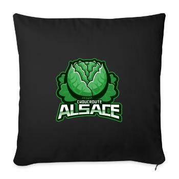 Alsace Choucroute - Housse de coussin décorative 45 x 45 cm - noir - Devant