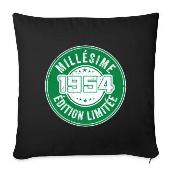 Millésime 1954 | édition limitée - Housse de coussin décorative 45 x 45 cm - noir - Devant