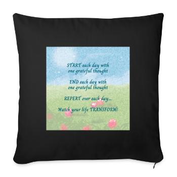 Grateful Thoughts - Sofa pillowcase 17,3'' x 17,3'' (45 x 45 cm) - black - Front