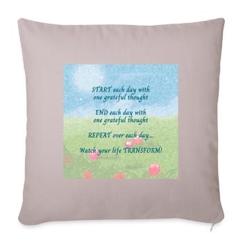 Grateful Thoughts - Sofa pillowcase 17,3'' x 17,3'' (45 x 45 cm) - light taupe - Front
