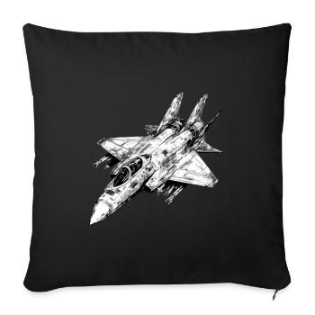 Silver wings aircraft - Sofa pillowcase 17,3'' x 17,3'' (45 x 45 cm) - black - Front