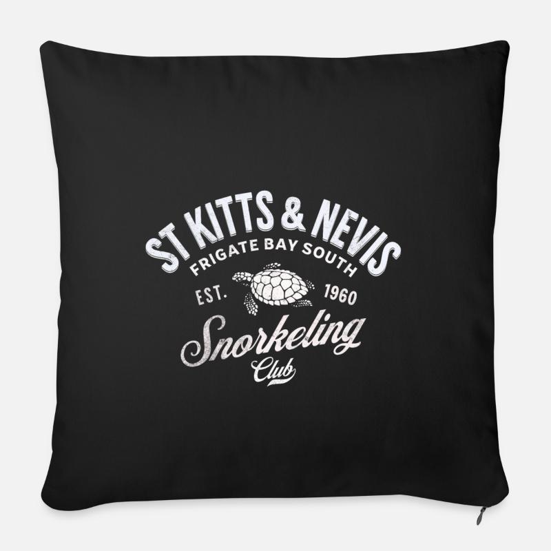 St Kitts et Nevis snorkeling club - Housse de coussin décorative 45 x 45 cm - noir