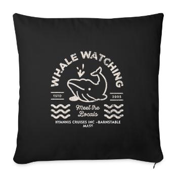 Whale watching Nantucket 2 - Housse de coussin décorative 45 x 45 cm - noir - Devant