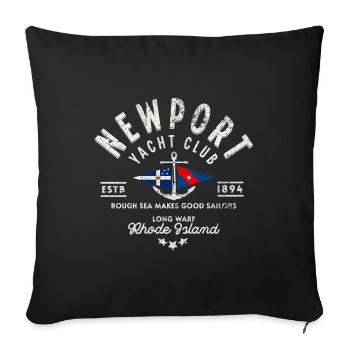 Newport Yacht Club Rhode Island - Sofa pillowcase 17,3'' x 17,3'' (45 x 45 cm) - black - Front