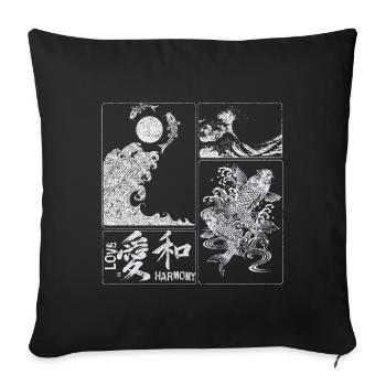 Japanese spirit Love Harmony coul - Housse de coussin décorative 45 x 45 cm - noir - Devant