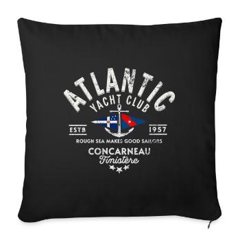 Atlantic Yacht club Concarneau Finistere coul - Sofa pillowcase 17,3'' x 17,3'' (45 x 45 cm) - black - Front