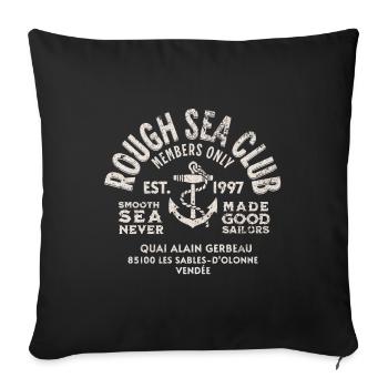 Rough sea club Les sables d Olonne - Sofa pillowcase 17,3'' x 17,3'' (45 x 45 cm) - black - Front