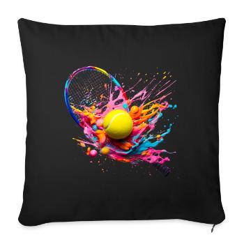A tennis match consists of several sets - Sofa pillowcase 17,3'' x 17,3'' (45 x 45 cm) - black - Front