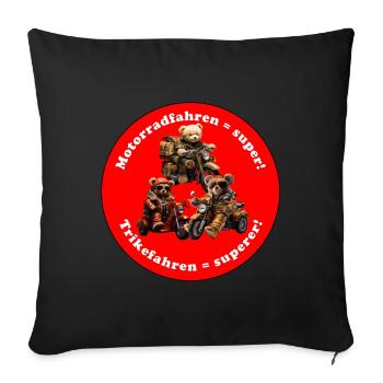 Cool Trike Riding Senior Ours en peluche - Housse de coussin décorative 45 x 45 cm - noir - Devant