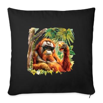 cool orangutan - Sofa pillowcase 17,3'' x 17,3'' (45 x 45 cm) - black - Front