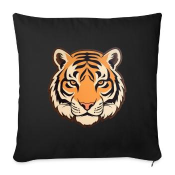 Tiger - Sofa pillowcase 17,3'' x 17,3'' (45 x 45 cm) - black - Front