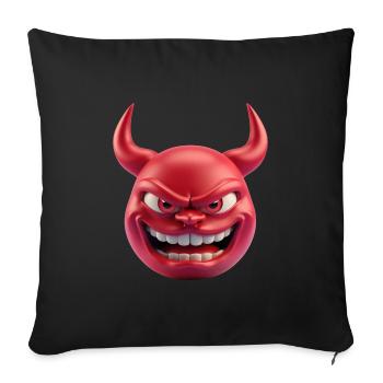 Devil Satan Emoticon - Sofa pillowcase 17,3'' x 17,3'' (45 x 45 cm) - black - Front