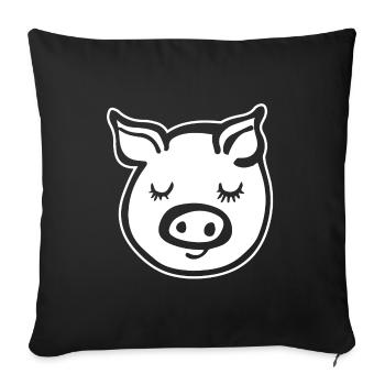 Cochon Cochon - Housse de coussin décorative 45 x 45 cm - noir - Devant